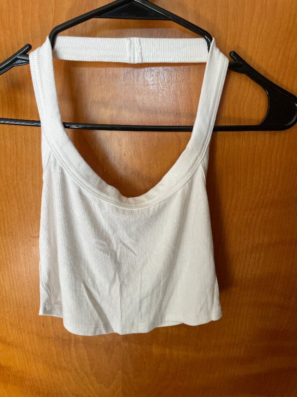 JOAH Brown Halter Crop Top White. NWOT